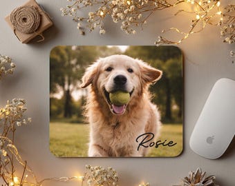 Personalisiertes Foto Mauspad / Schreibtisch Accessoire / Personalisiertes Haustier Mauspad / Mauspad für Schreibtisch / Hundefoto