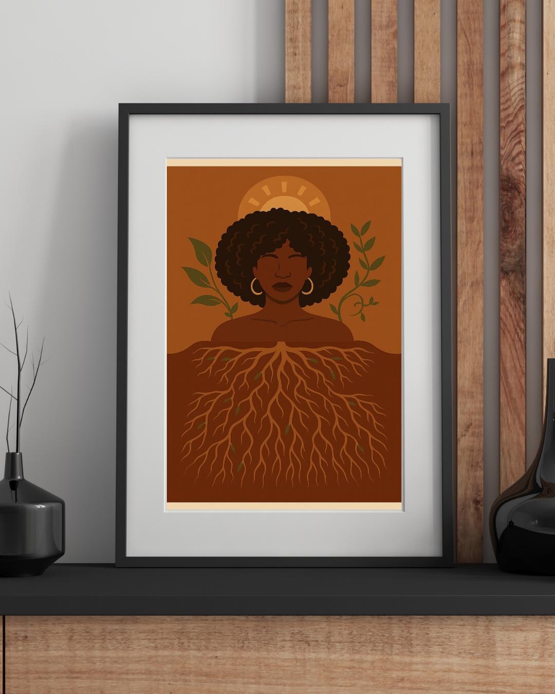 Afro Like Roots Built From Roots Raised in Power Wall Art – Afro Woman Printable Poster ...