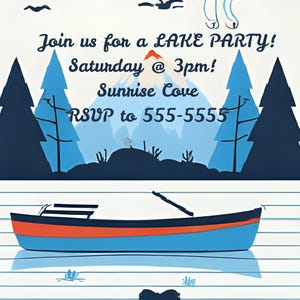 Lake Party Digital Template