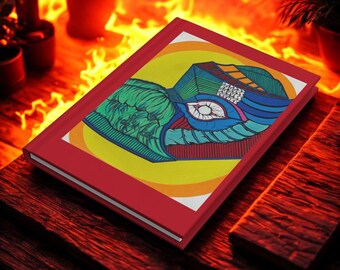 Red ‘Illumination’ Journal: Hand-Drawn Spiritual Awakening Notebook