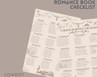 Checklist cowboyroman, aanpasbare canva-trackersjabloon voor lezen (pdf)