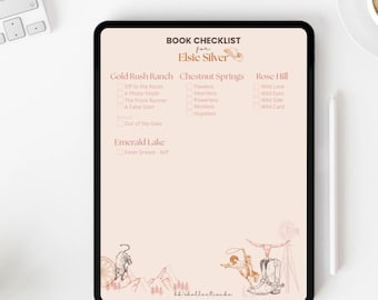 Checklist voor Elsie Silver Books, aanpasbare canva-leestrackersjabloon (pdf)
