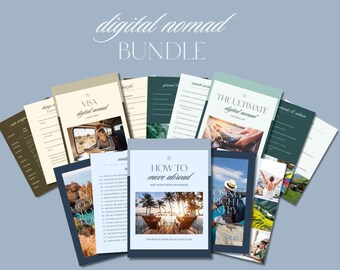 Digital Nomad Travel Bundle | Remote Work Relocation Guide + Visa Cheat Sheet + Packing List PDF | Travel Planner, Printable