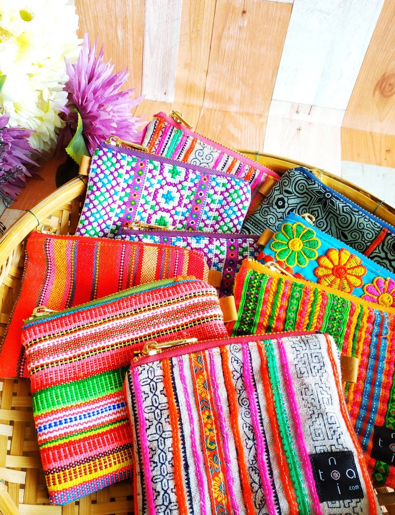 Cute Coin Purse Hmong Fabric Coin Purse Embroidery Pouch