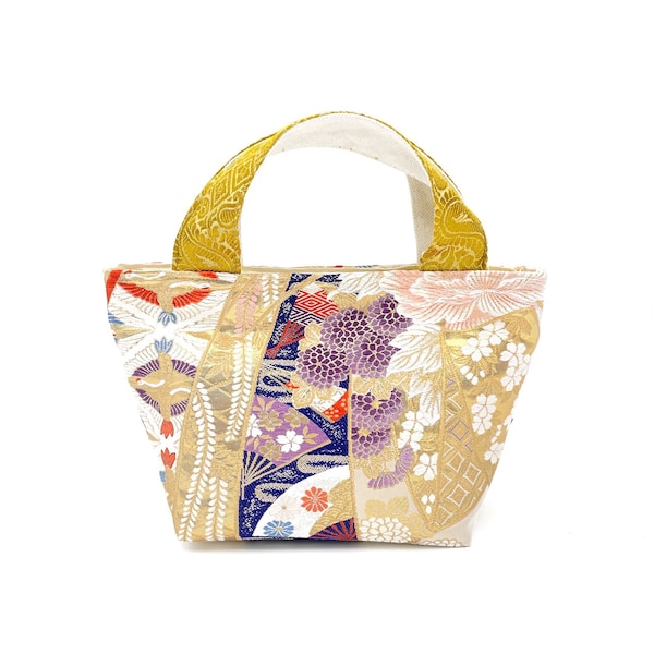 Kimono Mini Tote Bag Kiku Flower Night