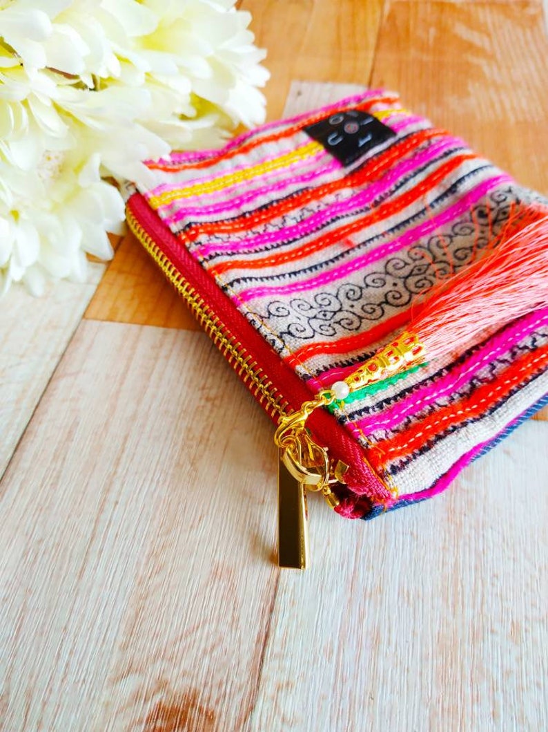 Cute Coin Purse Hmong Fabric Coin Purse Embroidery Pouch