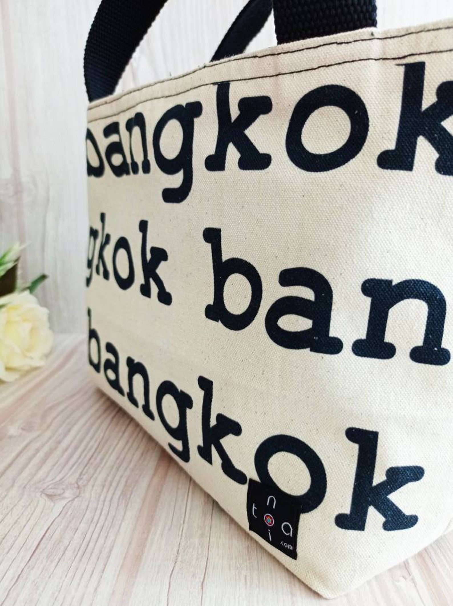 Bangkok tote Canvas tote ecru canvas bag Bangkok bag tote Etsy