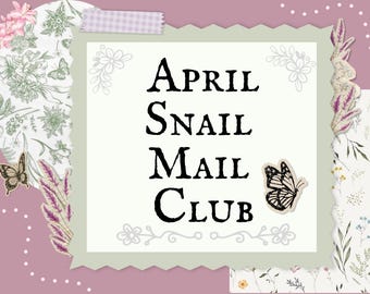 Club de Correo Postal de Abril - Postal, Nota, Pegatinas, Hoja para Colorear y Artículos de Colección