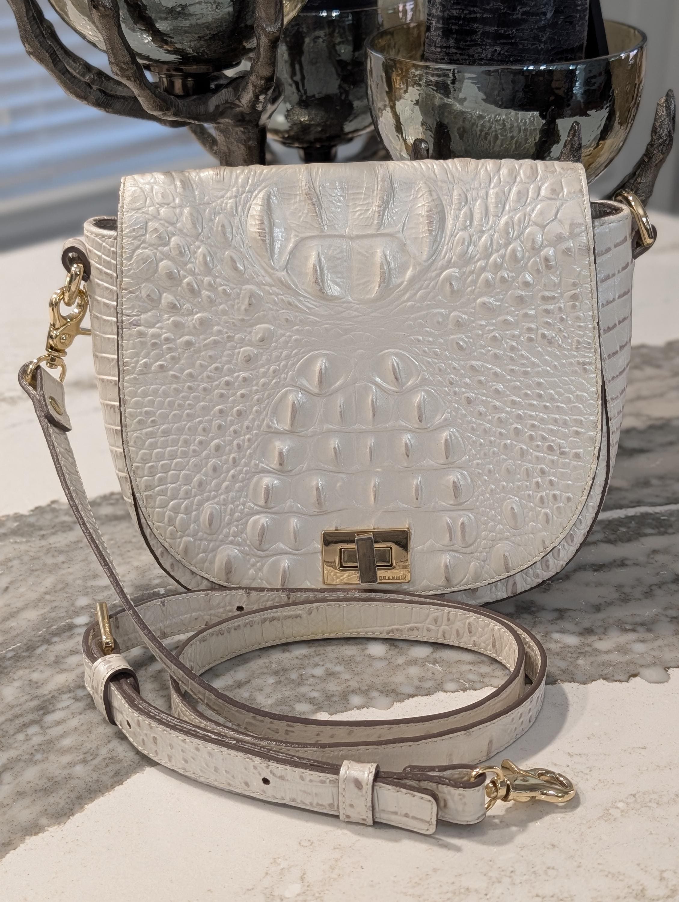 Brahmin Beige Croc-Embossed Crossbody Bag with Gold Accents Lorelei | Multi Sintra | BRAHMIN main image 3