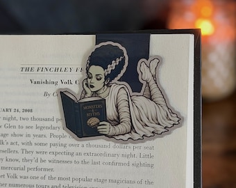 Marcapáginas magnético de La novia de Frankenstein, marcapáginas de monstruos clásicos, regalo para amantes de los libros de terror gótico, colección de monstruos de Hollywood.