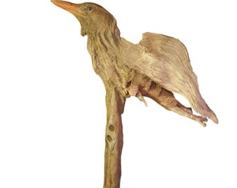 Bird Wood Carving Sculpture Woodland Nature Majestic Original Rick Cain Art Signed Cottagecore