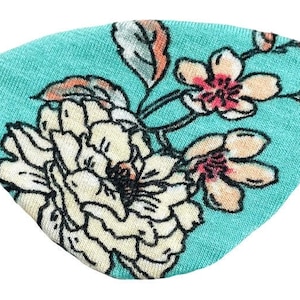Eye Patch Aqua Floral Coral Pink Blue Turquoise Romantic Fashion Pirate Fantasy Rose Yellow