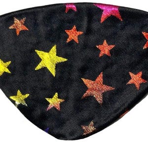 Cache-oeil étoiles arc-en-ciel métallisé noir scintillant chic mode pirate