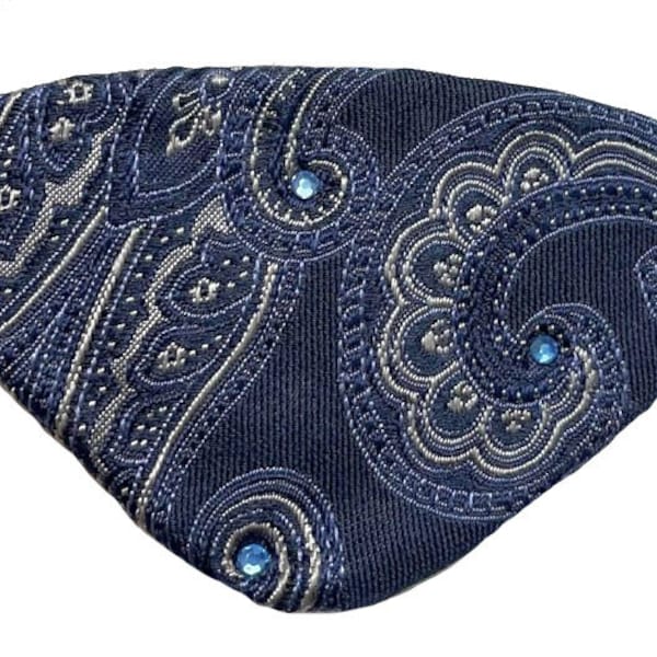 Blue Eye Patch Jeweled Paisley Fashion Chic Victorian Steampunk Pirate Cosplay