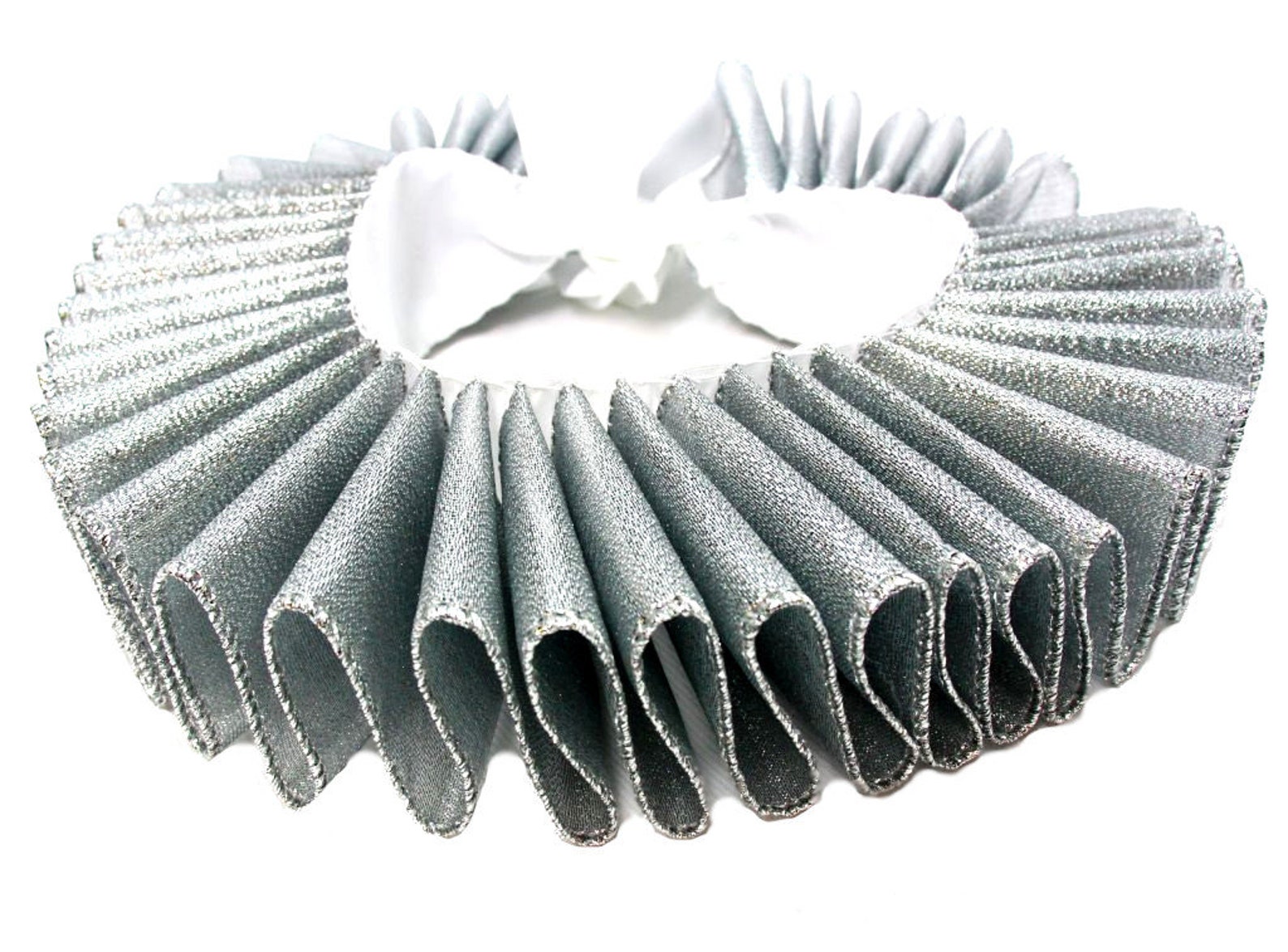 Ruffled Collar Silver Shimmer Queen Elizabethan Neck Ruff - Etsy