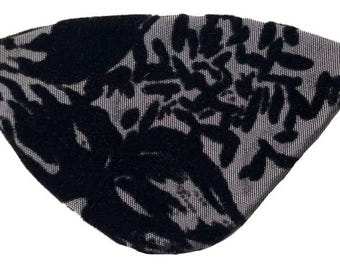 Eye Patch Silver Grey Black Velvet Floral Gothic Glamour Fashion Gray Formal Elegant