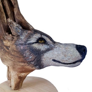 Wolf Wood Carving Sculpture On The Move Too Woodland Original Rick Cain Art Signed Cottagecore