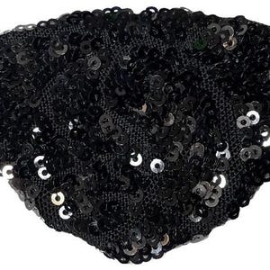 Sequin Eye Patch Black Shimmery Formal Fashion Chic Eyepatch Dramatic Fancy