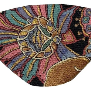 Floral Eye Patch Golden Summer floral pink flowers peach blue green periwinkle fashion chic