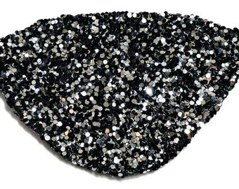 Benda sull'occhio glitter argento nero discoteca luccicante moda gotica pirata selvaggio chic