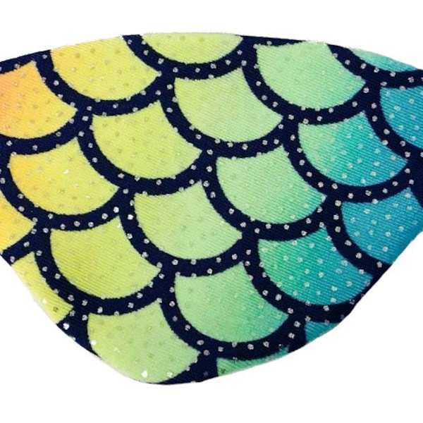 Mermaid Eye Patch Prismatic Blue Green Fish Scales Ocean Beach Cosplay Fashion Fantasy Pirate