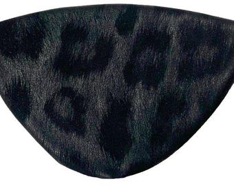 Eye Patch Black Leopard Print Vinyl Sleek Chic Gothic Cat Cheetah Leopard
