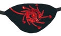 Sequin Eye Patch Red Black Floral Shimmery Fashion Pirate Fantasy Glitzy