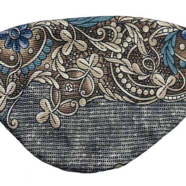 Eye Patch Blue Grey Brown Filigree Romantic Floral Fashion Chic Victorian Steampunk Pirate Cosplay