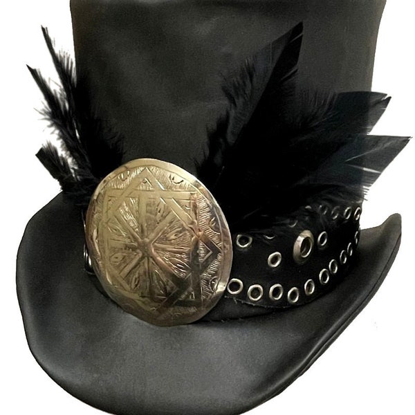 Mini Gothic Top Hat On Headband Adult Blue main image 1