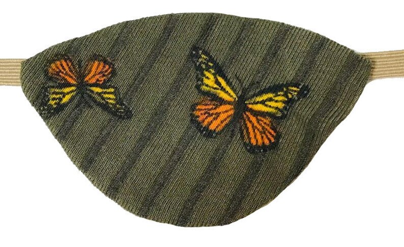 Eye Patch Monarch Butterfly Olive Green Orange Yellow Fantasy Fashion Eyepatch E