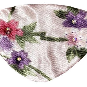 Floral Eye Patch Soft Pale Pink Purple Green Flowers Fashion Jeweled Pretty