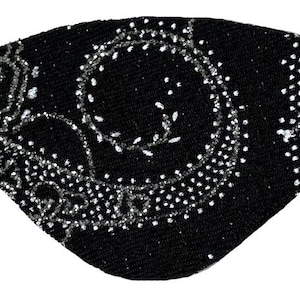 Parche para el ojo, negro, plateado, blanco, galaxia, remolino, glamour, moda, brillante, reluciente