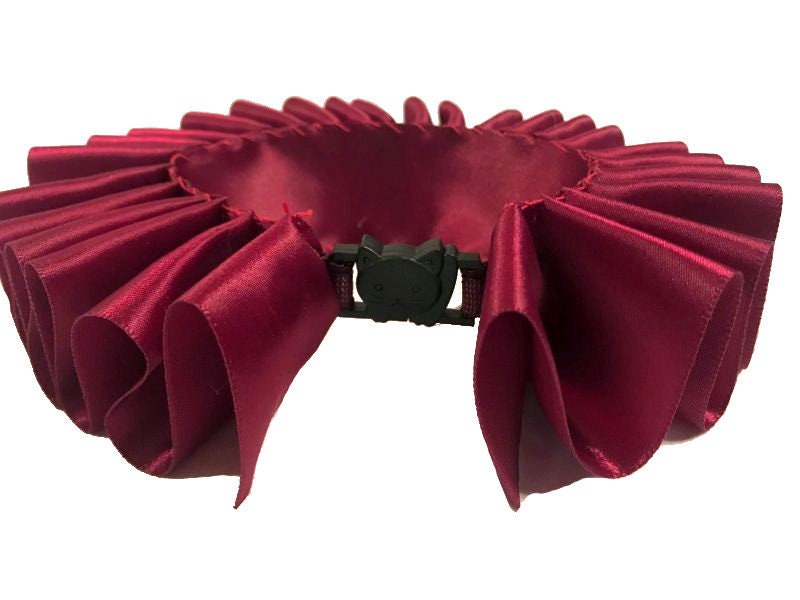 Cat Pet Dog Costume Burgundy Ruffled Collar Neck Ruff Victorian ...