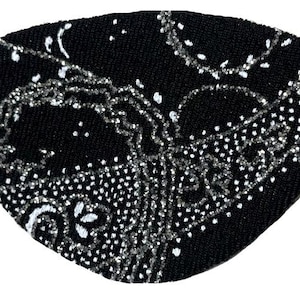 Augenklappe schwarz silber weiß Galaxy Swirling Glamour Fashion funkelnd schimmernd