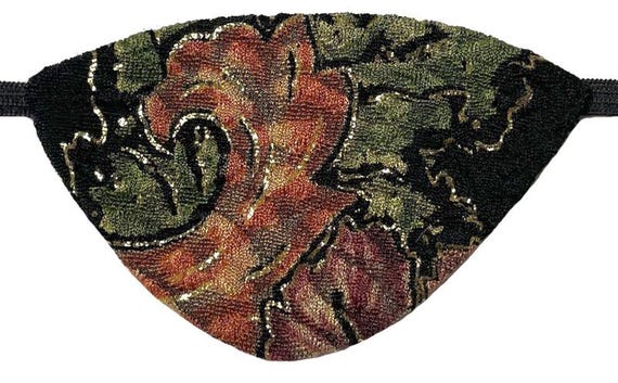 Eye Patch Gilded Forest Leaves Green Gold Copper Black Red Fashion Floral