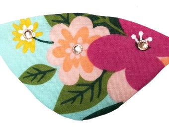 Eye Patch Tropical Garden Floral Yellow Blue Pink Romantic Fashion Pirate Fantasy Jeweled