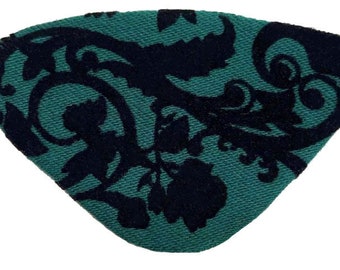 Velvet Eye Patch Swirly Green Filigree Black Gothic Fashion Chic