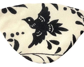 Parche para el ojo Pájaros Negro Crema Naturaleza Vuelo Floral Moda Chic