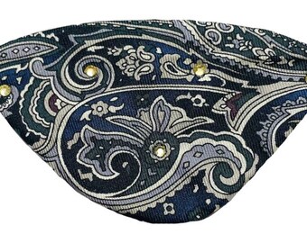 Paisley Eye Patch Jeweled Blue Silver Burgundy Green Rhinestone Victorian Steampunk Pirate Fashion Cosplay Fantasy