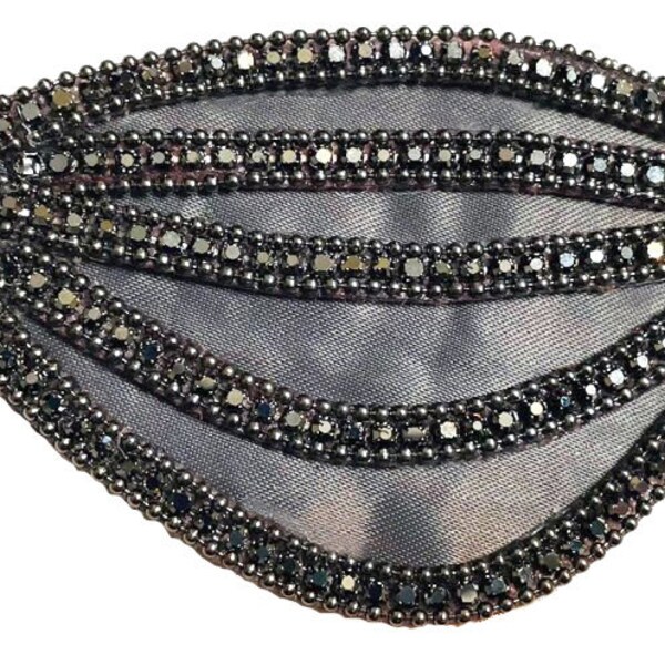 Silver Eye Patch Jeweled Gray Grey Rhinestone Fashion Chic Glamour