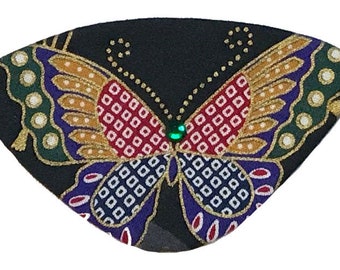 Eye Patch Jeweled Butterfly Colorful Black Purple Green Gold Steampunk Pirate Buccaneer Fantasy Fashion Eyepatch