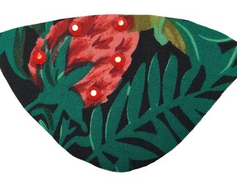 Eye Patch Tropical Islands Red Fruit Floral Fashion Pirate Fantasy Green Black