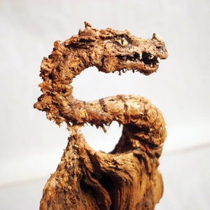 Wood Carving Sculpture Dragon Rise Original Rick Cain Fantasy Art Signed