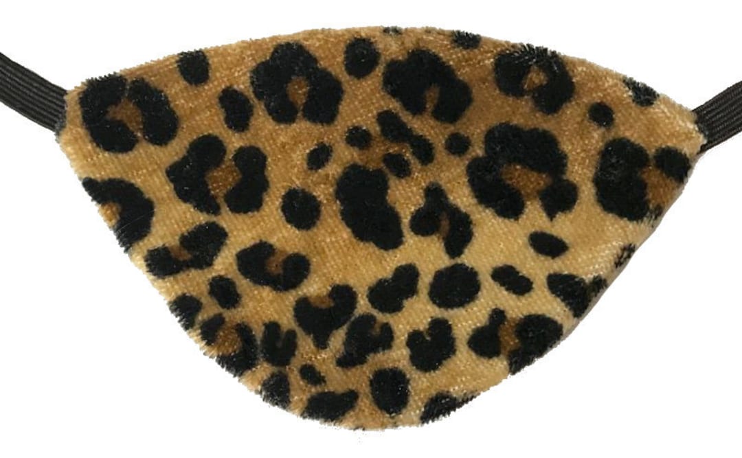 Velvet Eye Patch Leopard Print Wild Cheetah Brown Black Golden