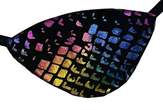 Eye Patch 80s Rock Spandex Metallic Rainbow Fashion Pirate Fantasy