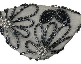 Silver Eye Patch Jeweled Beaded Grey Silver Blue Cosplay Fashion Fantasy Pirate