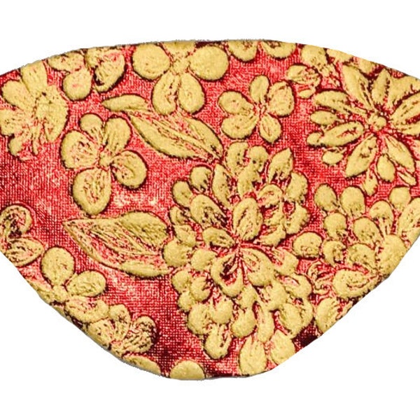 Eye Patch Gilded Rose Gold Red Floral Glitzy Chic Cosplay Fashion Fantasy Pirate