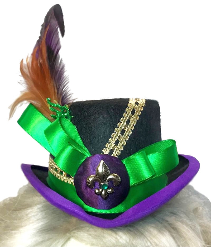 3775 Mardi Gras Fascinators For Women Tea Party Hat Yellow Purple Green Bniksok Mardi Gras Fascinators for Women Tea Party Hat  main image 4