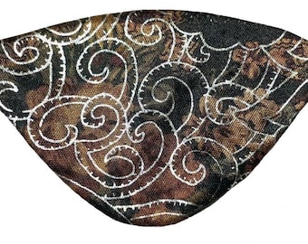 Floral Eye Patch Metallic Brown Silver Bronze Swirling Shimmery Fashion Chic Eyepatch
