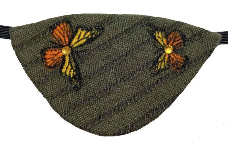 Eye Patch Monarch Butterfly Olive Green Orange Yellow Fantasy Fashion Eyepatch F